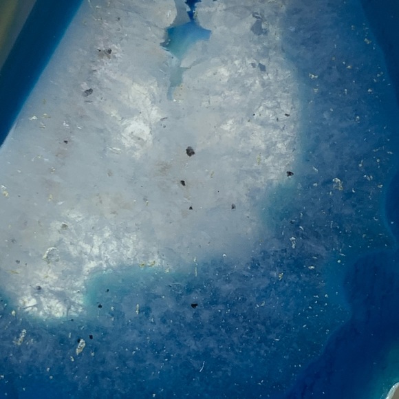 Blue Druzy Geode Agate Slice Pendant Necklace on Waxed Cotton Cord - Handmade - Picture 7 of 12